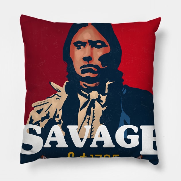 Native American Comanches Savage Design Pillow by Eyanosa