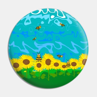 NATURE Sunflowers Blooming Pin