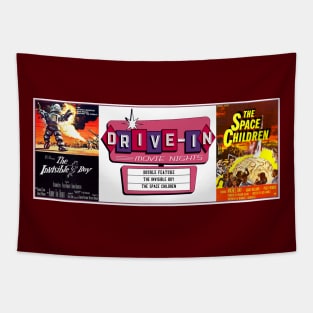 Drive-In Double Feature - Invisible Boy and Space Children Tapestry