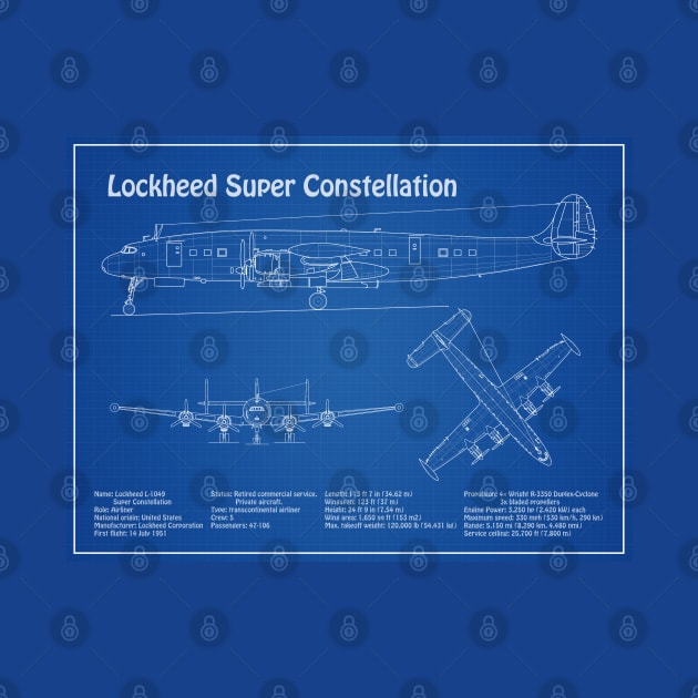 Lockheed L-1049 Super Constellation Blueprint - AD by SPJE Illustration Photography