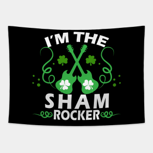 I'm the Sham Rocker Rock Guitars with Shamrocks Tapestry