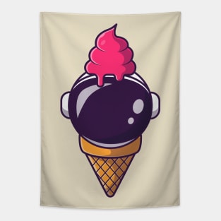 Cute Astronaut Ice Cream Tapestry