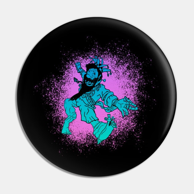 The Deranged King (Blue on Purple) : A Fantasy Character Pin by McNerdic