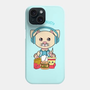 I am busy, cute dog playing videogames Phone Case