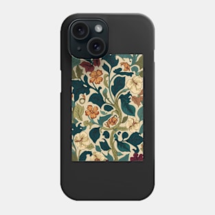 Floral Garden Botanical Print with Fall Flowers and Leaves Phone Case