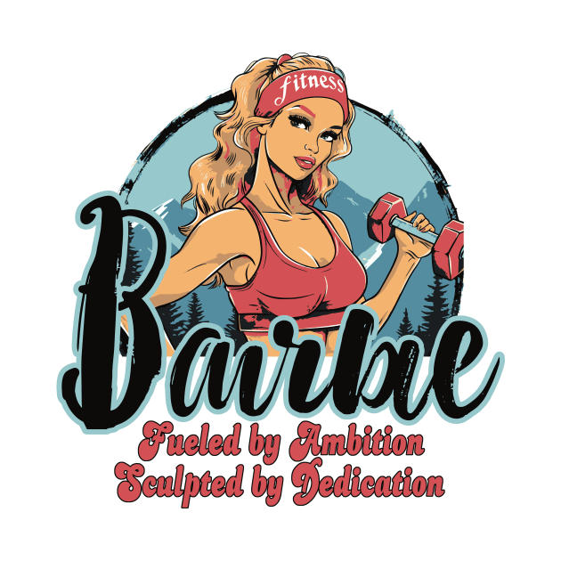 Fitness Barbie Vintage Graphic T-shirt 02 by ToddT