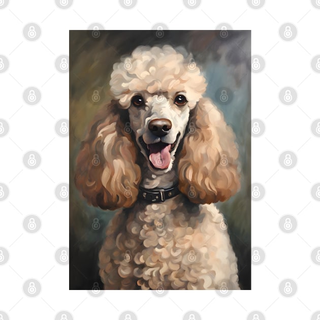 Poodle Dog Breed Oil Painting by Art-Jiyuu