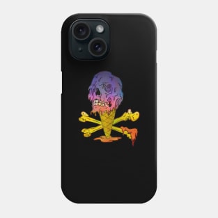 Horror Design Ice Cream Cone Melting Skull Phone Case