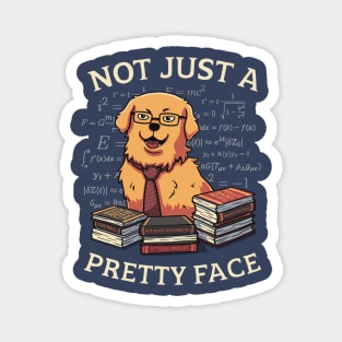 Not Just a Pretty Face // Golden Retriever, Smart Doggo, Scientist Magnet