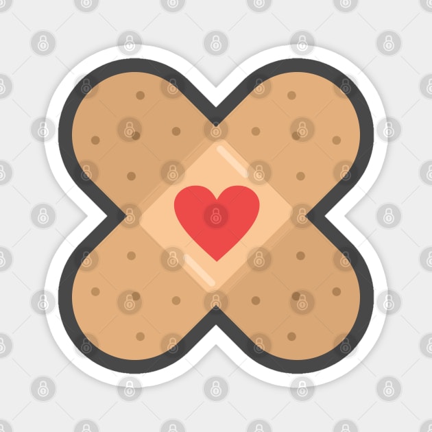 Heart Love Plaster - hearts loving nurse Band-Aid Magnet by Shirtbubble