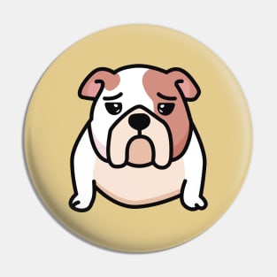 Cute English Bulldog cartoon Pin