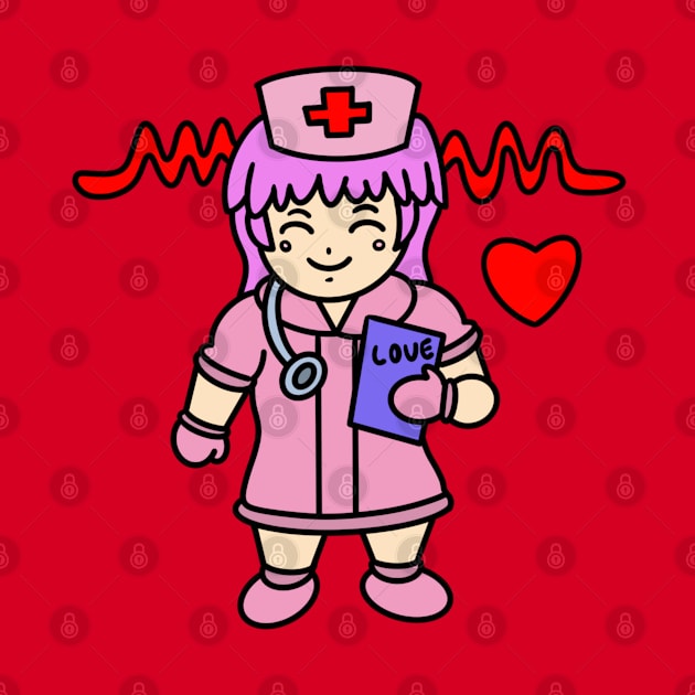 Kawaii chibi nurse with heart by Andrew Hau