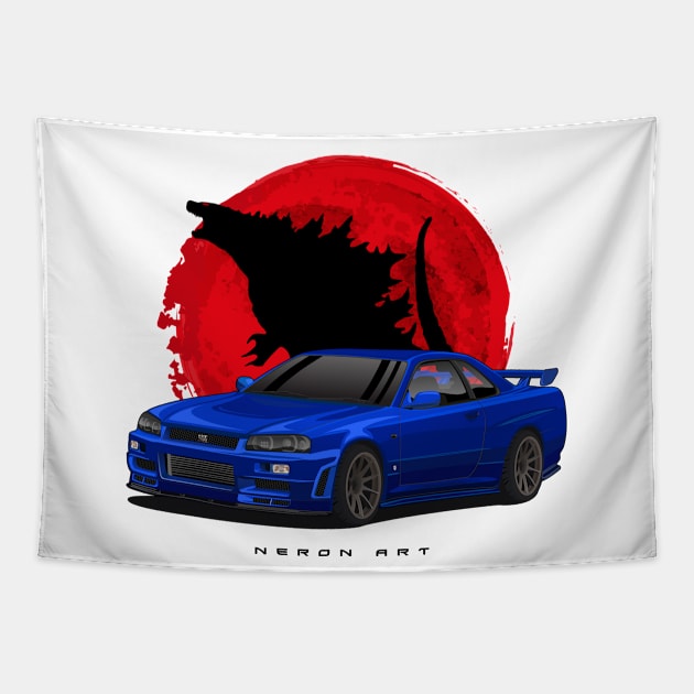 GTR R34 Tapestry by Neron Art