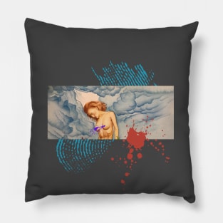 woman and red hairpin a  storm girl Pillow