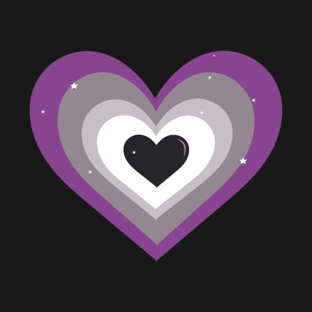 Asexual Ace Flag Heart by Cosmic Latte