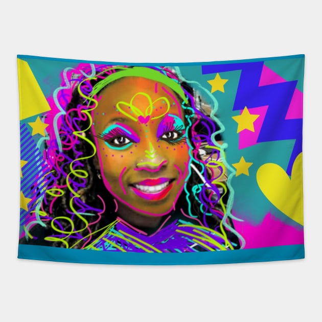 Stars Galore Retro Vibes Tapestry by artbyomega