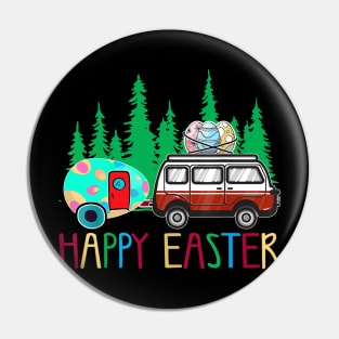 Happy Easter Day Shirt Camping Bunny eggs for men women kids Pin