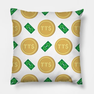 Trinidad and Tobago dollar TT$ code TTD banknote and coin pattern wallpaper Pillow