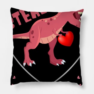 I Steal Hearts - Valentine's Day Dinosaur Pillow