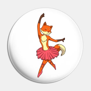 Comic fox dances ballet - ballerina Pin