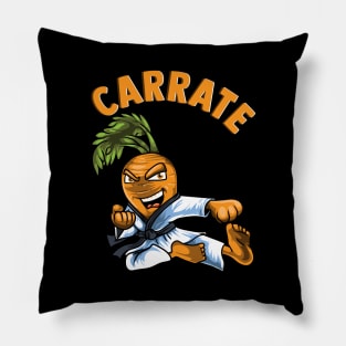 Funny Carrate Karate Carrot Pun Martial Arts Pillow