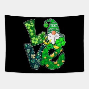 Love Gnome Irish Lucky Shamrock Happy St Patrick's Day Tapestry