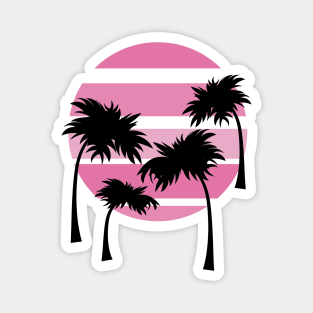 Palm Trees, Pink Sunset Magnet