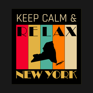 NEW YORK - US STATE MAP - KEEP CALM & RELAX T-Shirt