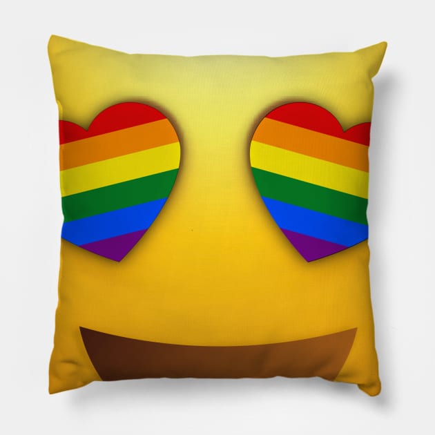 GAY HEART EYES EMOJI Pillow by pikafelix