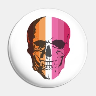 Lesbian Flag Skull Pin