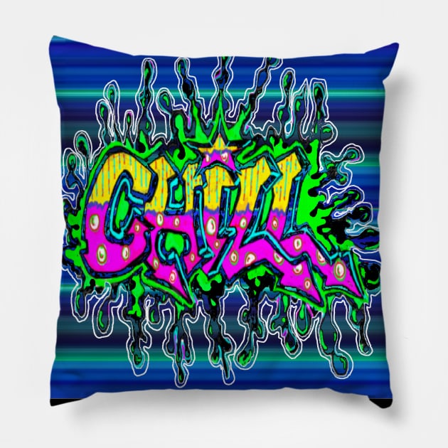 Spray Can Graffiti Urban Tag  Chill by LowEndGraphics Pillow by LowEndGraphics