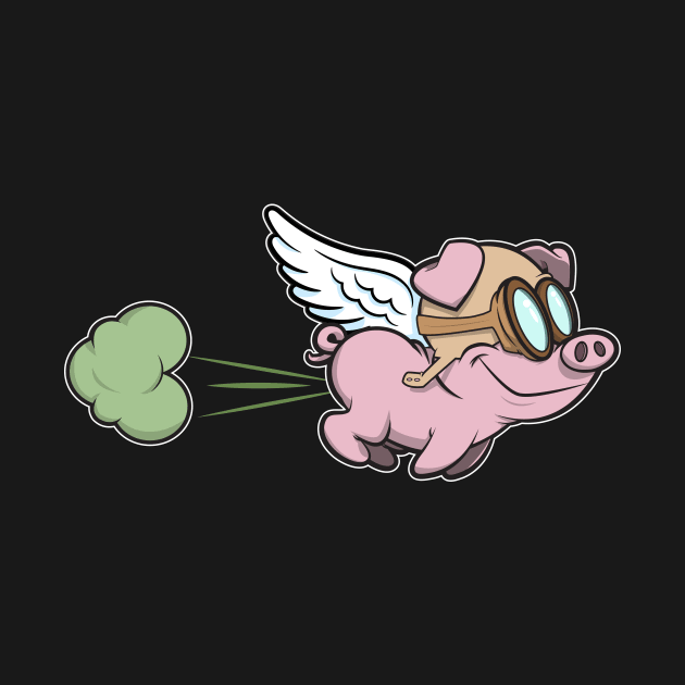 Flying Farting Piggy by CoySoup