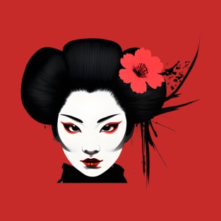 Japanese geisha girl face T-Shirt