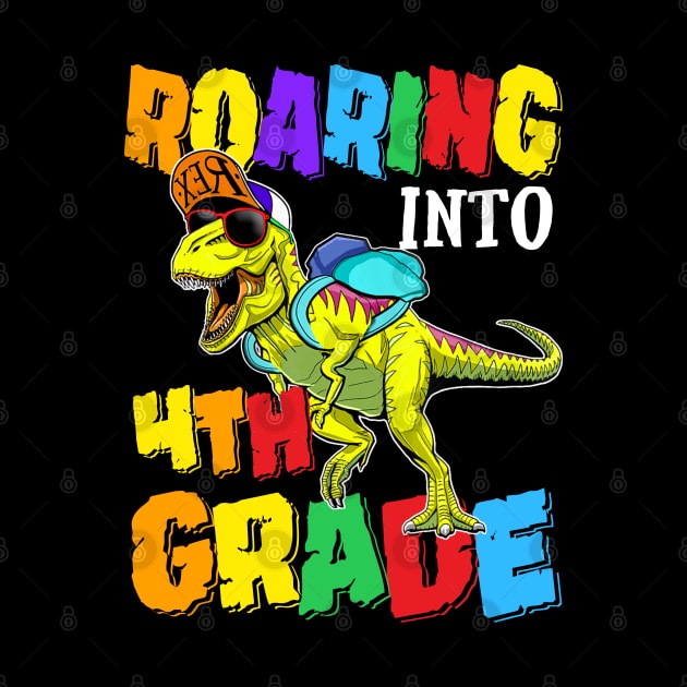 Roaring Into 4th Grade Dinosaur Back To School by bunnierosoff21835