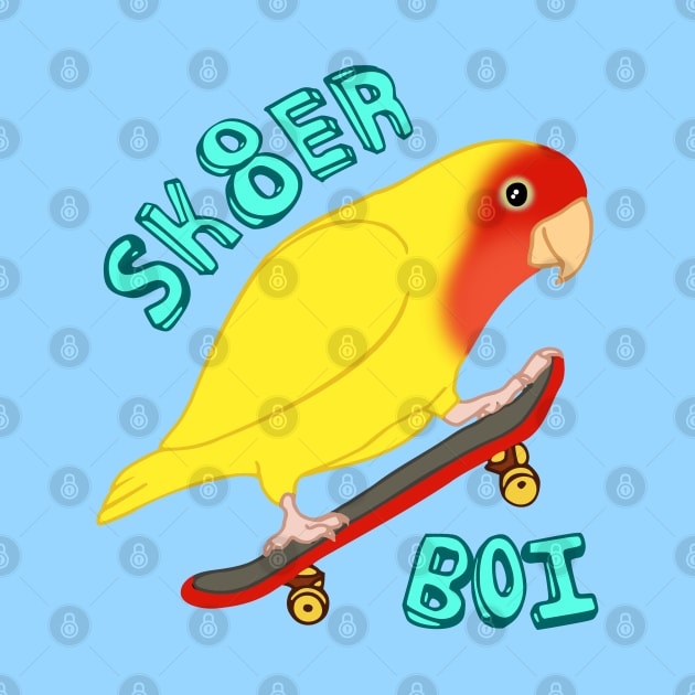 sk8er birb - yellow lovebird by FandomizedRose