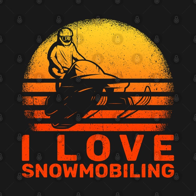 Snowmobile I Love Snowmobiling by MzumO