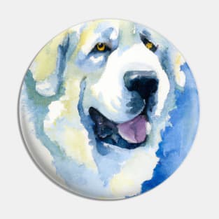 Watercolor Great Pyrenees - Dog Lovers Pin