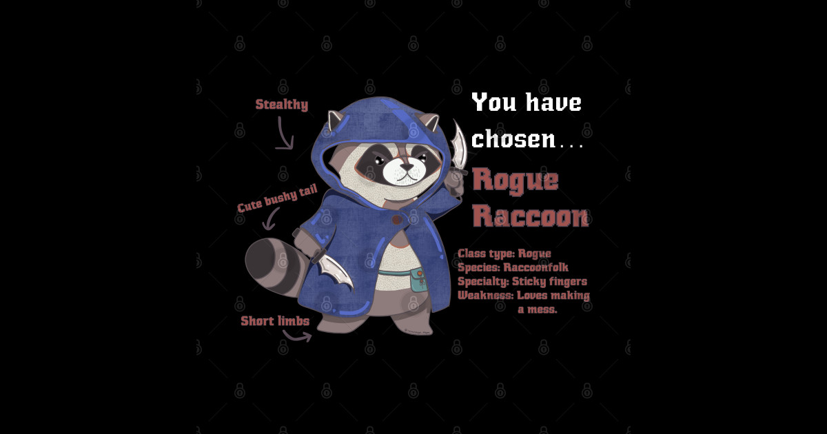 Rogue Raccoon RPG Style Perfect for Dungeon and Dragons Enthusiasts ...