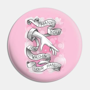 thank you for washing your hands, pink bubbles Pin