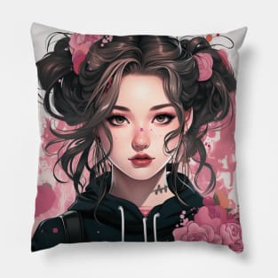 Mysterious anime girl Pillow