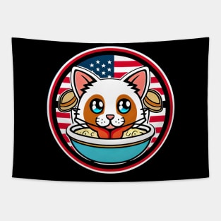 cat ramen Tapestry