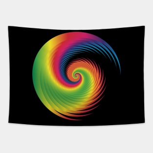 multicolored spiral in black Tapestry