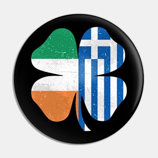 Greek Irish Shamrock Greece Ireland St. Patrick's Day Pin