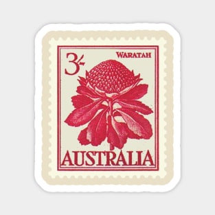 Australian Waratah Vintage Postage Stamp Magnet