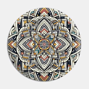 Abstract Geometric Color Mandala 3 Pin