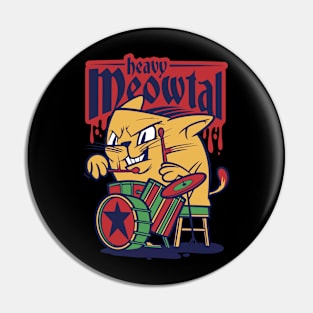 Heavy Metal Cat Pin