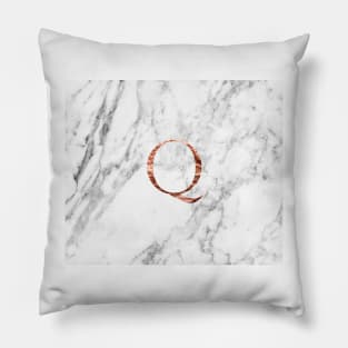 Monogram rose marble Q Pillow