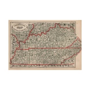 Vintage Tennessee and Kentucky Railroad Map (1883) T-Shirt