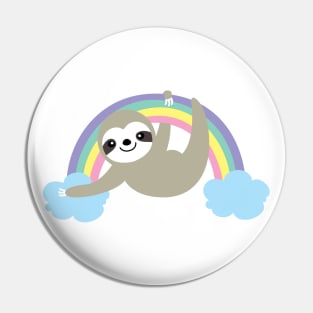 A Cute Sloth with the rainbow Pin