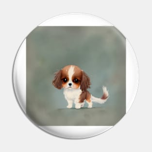 Cute Cavalier King Charles Spaniel Dog Puppy Art 4 Pin